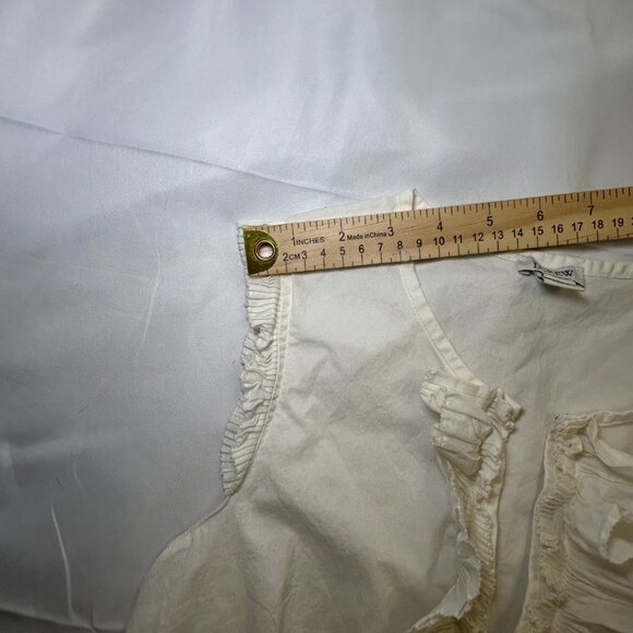 J.Crew Factory End-On-End Ruffle Front Shell in White - Size 0 - Picture 9 of 10
